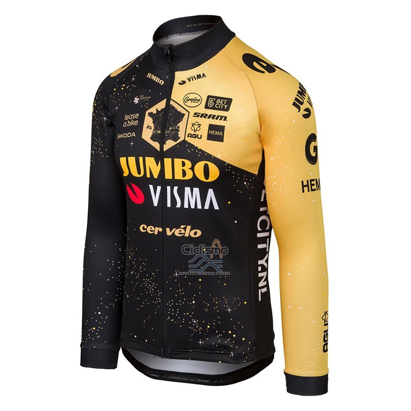 Jumbo Visma Ropa Ciclismo Culotte Largo 2023 Mangas Largas Profundo Negro